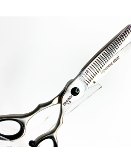 TSS-5530ZN 5.5	"Suntachi" (ножницы парикмахерские, [127] Black Stars Line, size 5.50", филировочные)-foto2