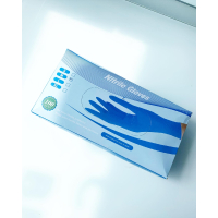 Перчатки голубые Nitrile Gloves нитрил гладкие М 50пар