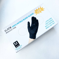 Перчатки black vinyl\nitrile гладкие M 50пар