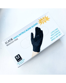 Перчатки black vinyl\nitrile гладкие M 50пар