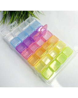 Разноцветные ячейки для мелочей 28шт