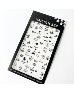 Наклейки Nail sticker f657 ч/б