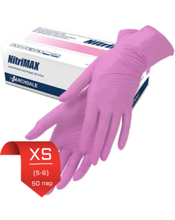 Перчатки vinyl\nitrile XS 50 пар розовые-foto2
