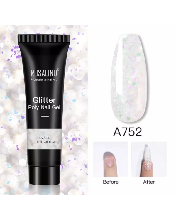 Полигель Rosalind RE09-A752 glitter 15ml Полигель Rosalind RE09-A752 glitter 15ml
