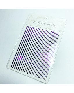 Наклейки фиолет полоски Joyful nail