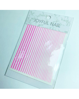 Наклейки розовые полоски Joyful nail