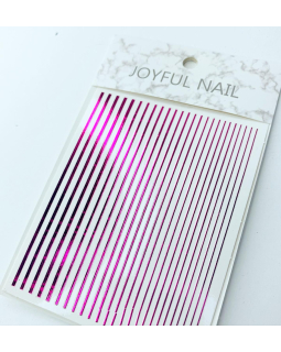 Наклейки фуксия полосоки Joyful nail