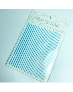 Наклейки голубые полоски Joyful nail