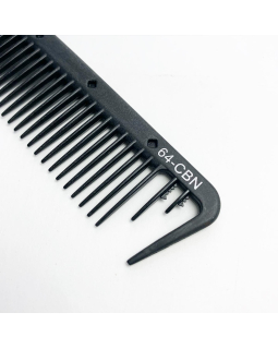 CO-64-CBN Расческа "PROFI line"(CO-CBN-64,Carbon,комбинированная,средняя с крючком)-foto2