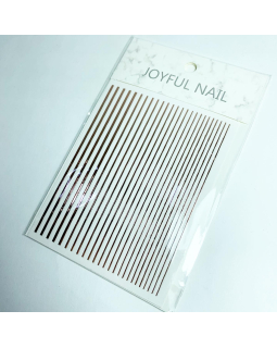 Наклейки полоски серебро Joyful nail